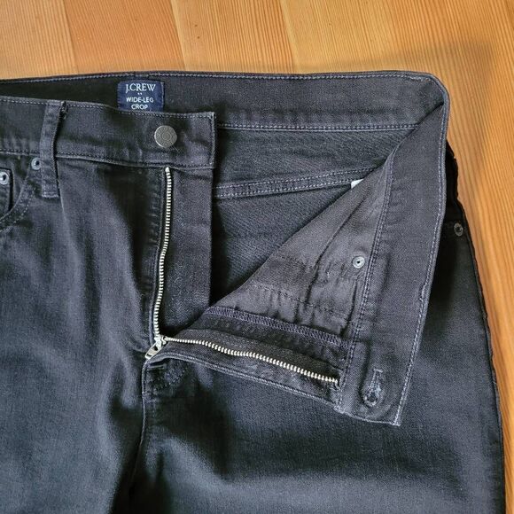 J. Crew wide leg crop black jean size 32 minimalist preppy neutral modern contem - Picture 6 of 14